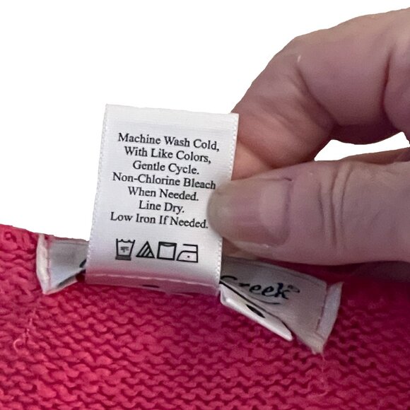 Coldwater Creek V Neck 100% Cotton Pink Sweater Women's Size Small - Picture 4 of 5